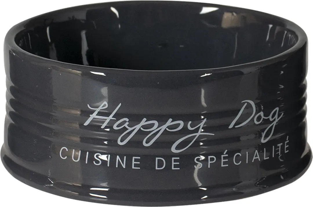 Duvo Eetkom Stone Happy Dog Ø10,5cm