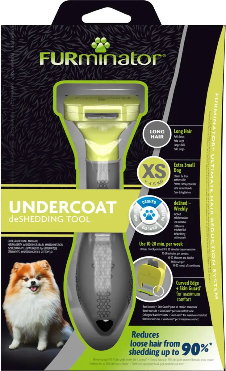 Duvo Furminator Hond Lang Haar Geel XS - afbeelding 6 van 6