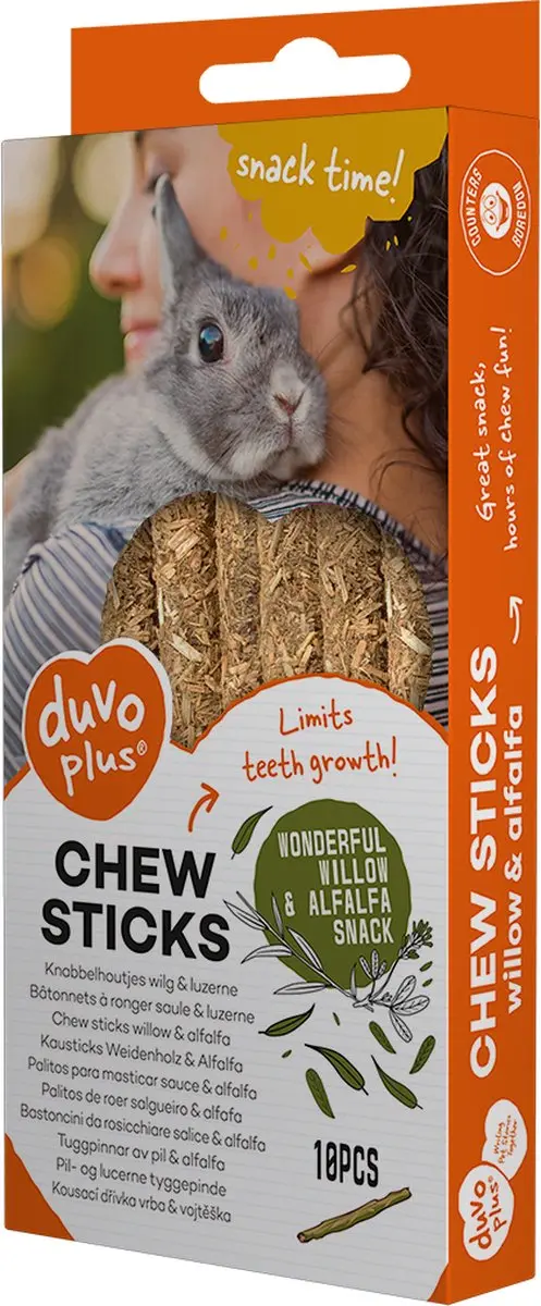 Duvo Knaagdier Knabbelhoutjes Wilg & Luzerne 40g
