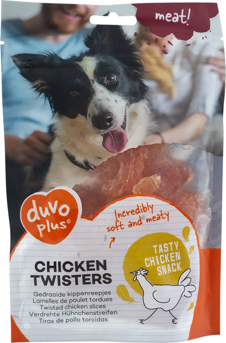 Duvo Kippentwisters Hondensnack 80g - 12 Stuks