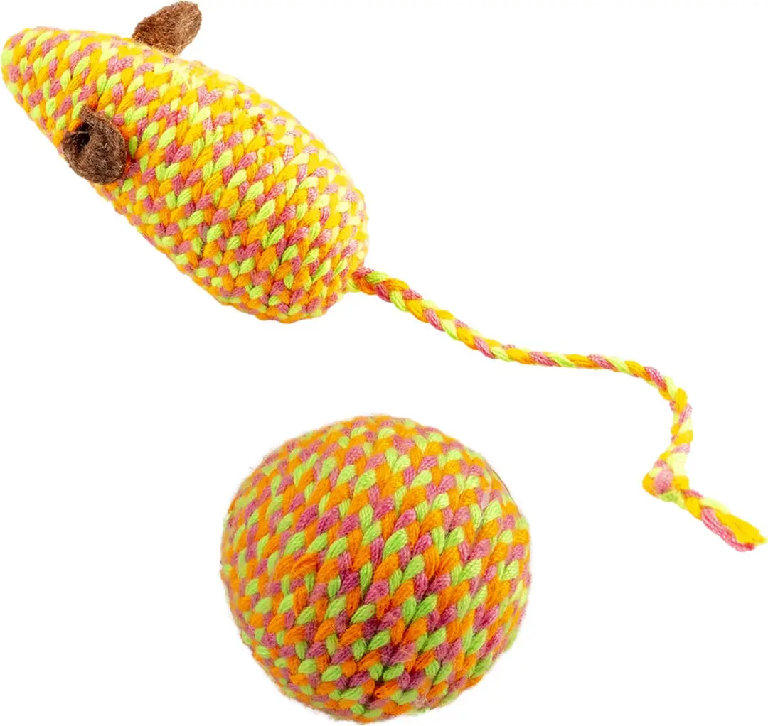 DuvoPlus Jolly Katten Speelgoed Oranje Muis & Bal