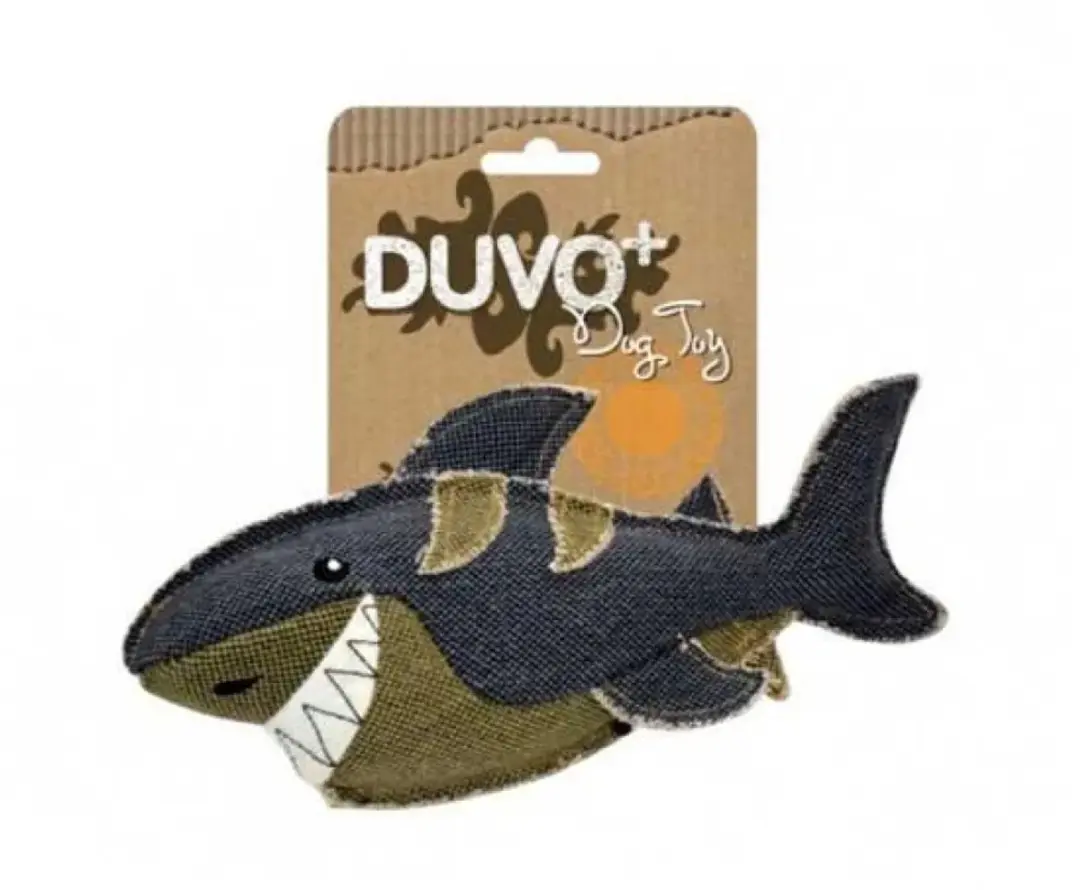 DuvoPlus Speelgoed Hond Canvas Haai 21x12cm