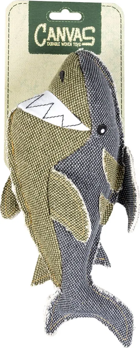 DuvoPlus Speelgoed Hond Canvas Haai 21x12cm
