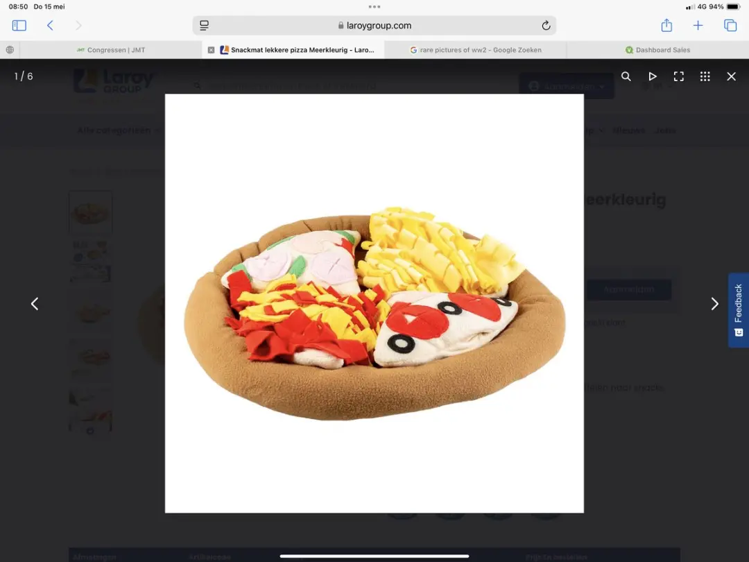 Duvo Plus Playtime Snackmat Pizza 50x50cm