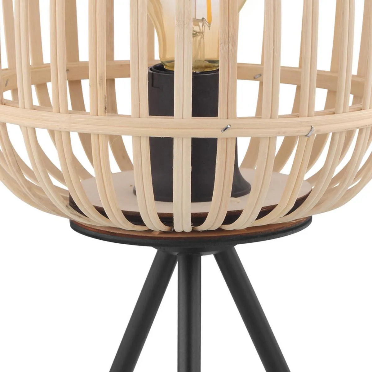 Eglo Bordesley Tafellamp E27 - 40 cm - Zwart/Hout
