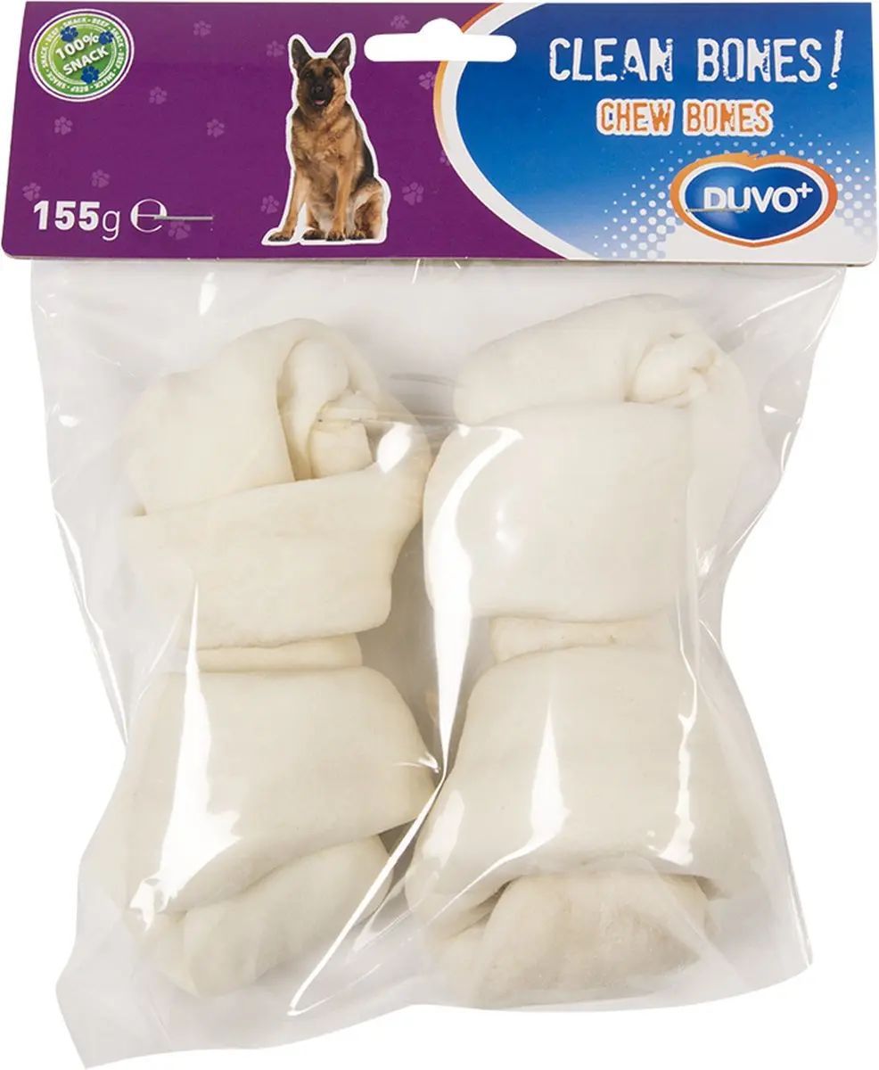 Duvo Duvoplus Hondensnack Bone! Geknoopt Been - 2 Stuks