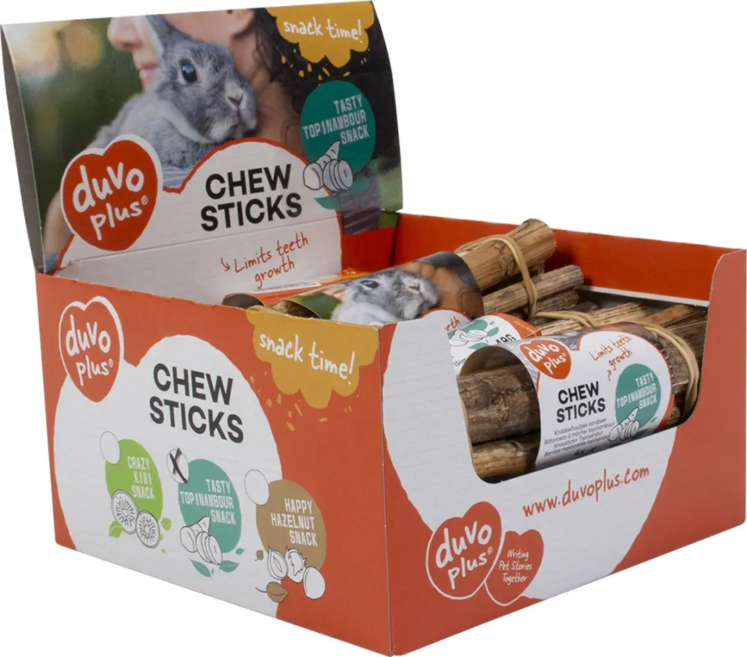 Duvo Knabbelhoutjes Aardpeer 4 Stuks