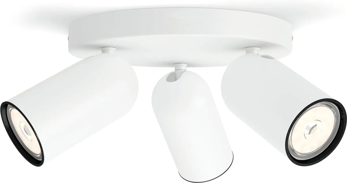 Philips Hue Pongee Opbouwspot - 3x GU10 Warmwit - Incl. Dimmer Switch