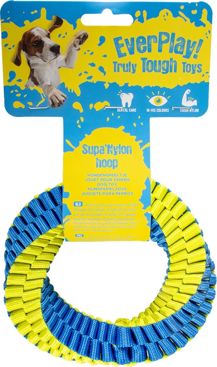 Duvo Supa` Nylon Hoepel 13x13cm - Blauw/geel
