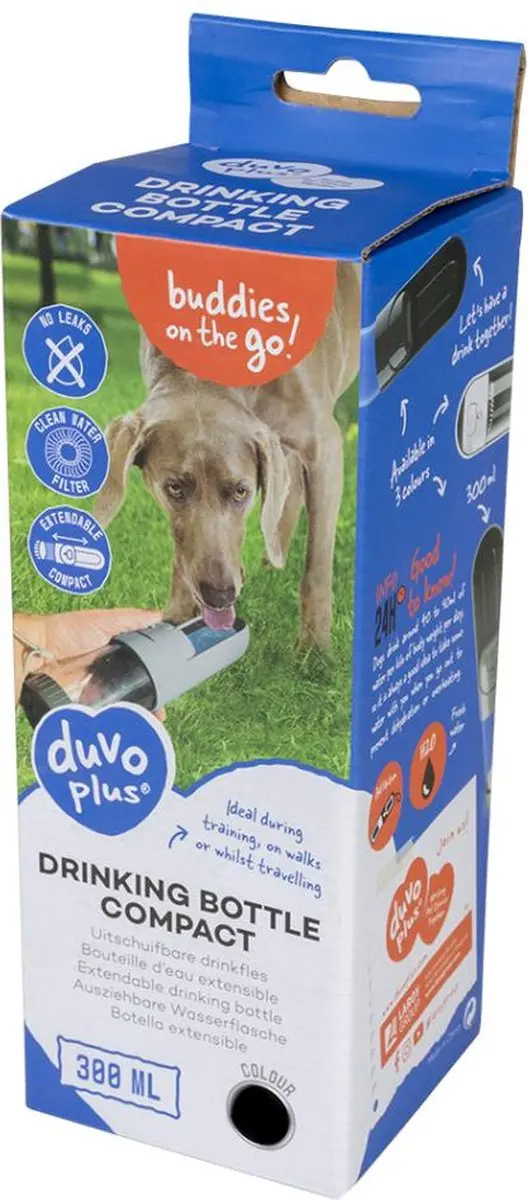 Duvo Duvoplus Waterfles Hond 300ml - Gemengde Kleuren