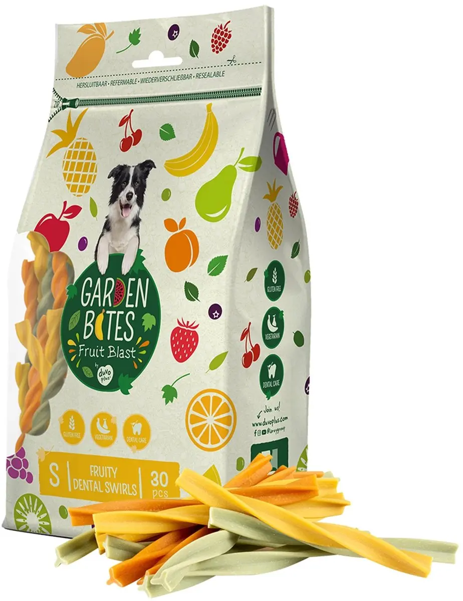 Duvo Garden Bites Fruity Dental Swirls 13cm - 324 Stuks
