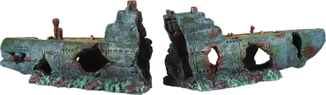 Duvo Aqua Della Gebroken Onderzeeër Aquariumdecoratie 58x9,5x14,5cm