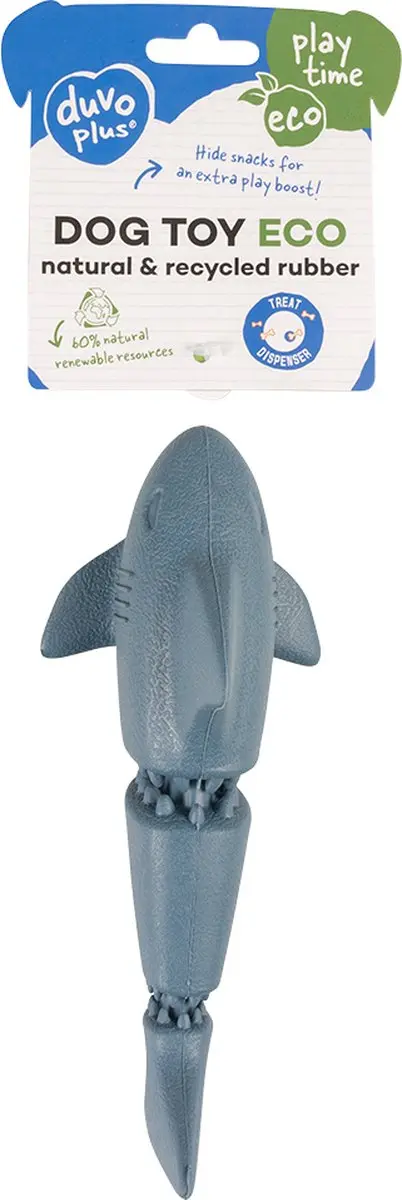 DuvoPlus Eco Rubber Haai Snackdispenser - Blauw