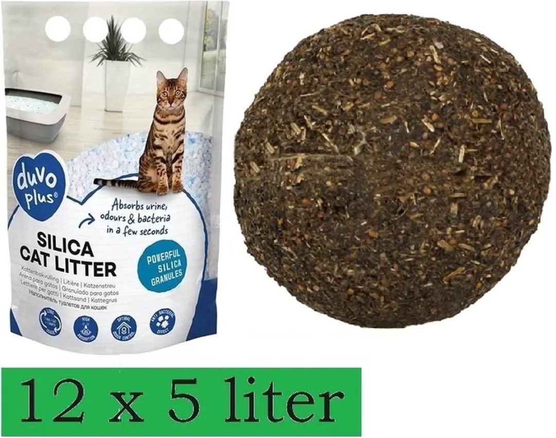 Duvo Premium Silica Kattenbakvulling 60L