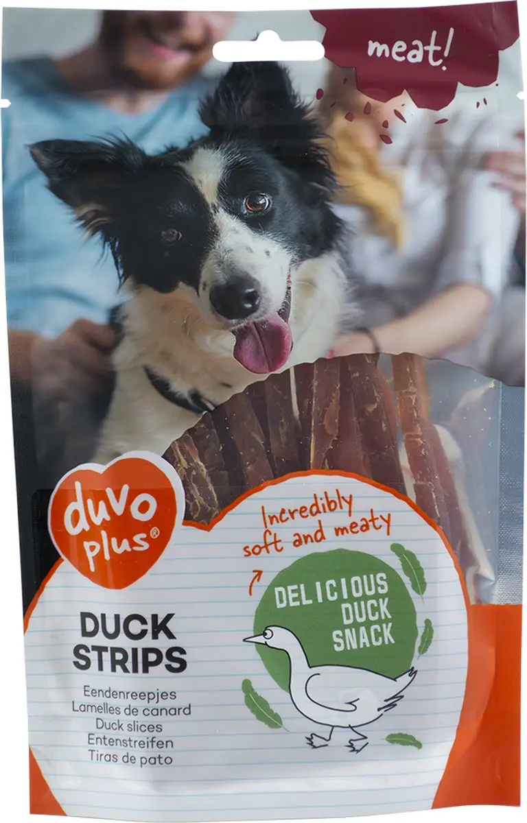 Duvo Duvoplus Meat! Eendenstrips Hond 80g - 25 Stuks