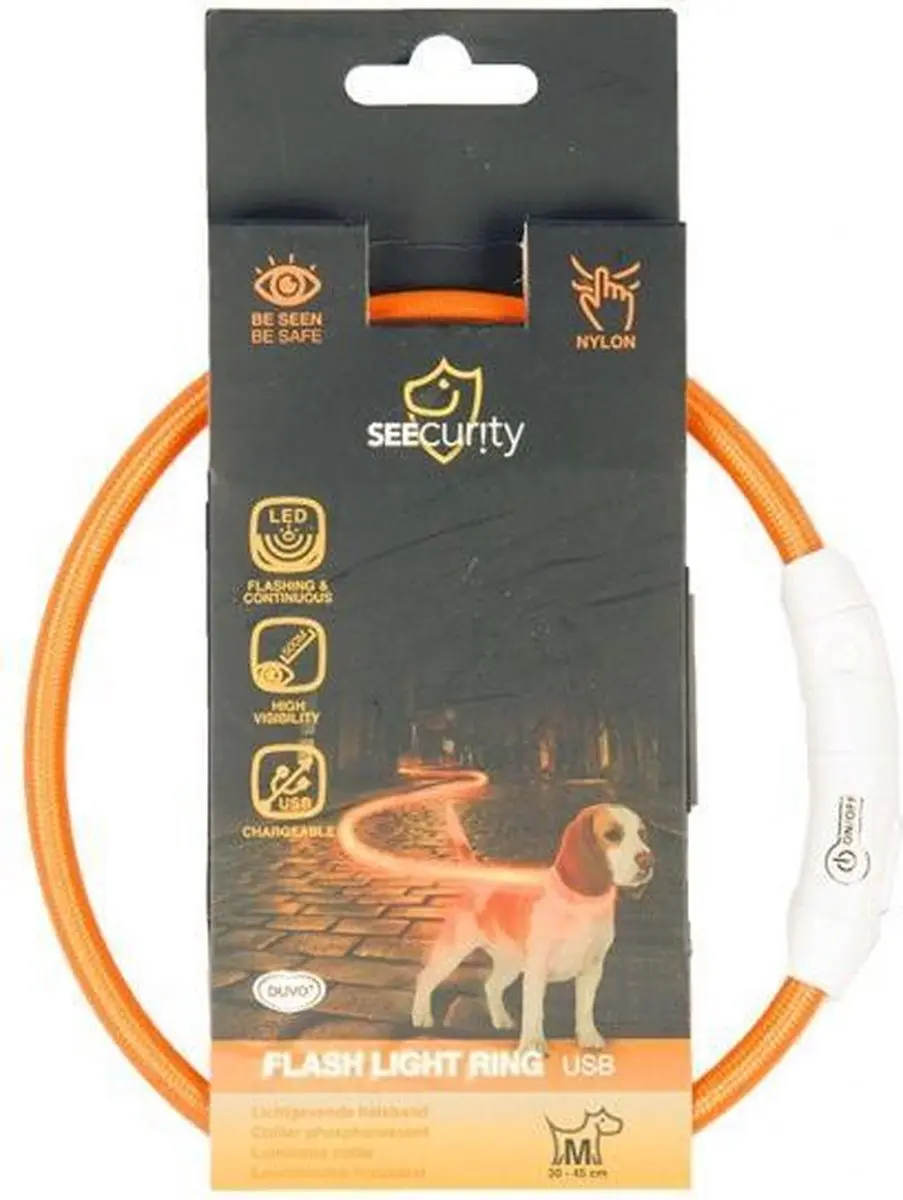 Duvo+ Flash Light Halsband 45cm - Oranje