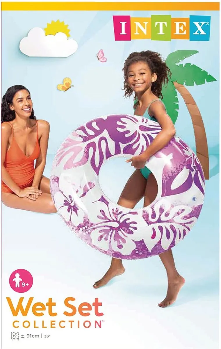 Intex Fashion Zwemring Bloemen 91cm - Paars