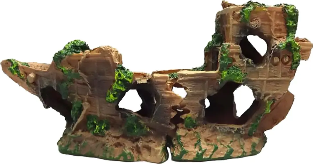 DuvoPlus Scheepswrak Aquariumdecoratie 22,5x7,5x12,5cm