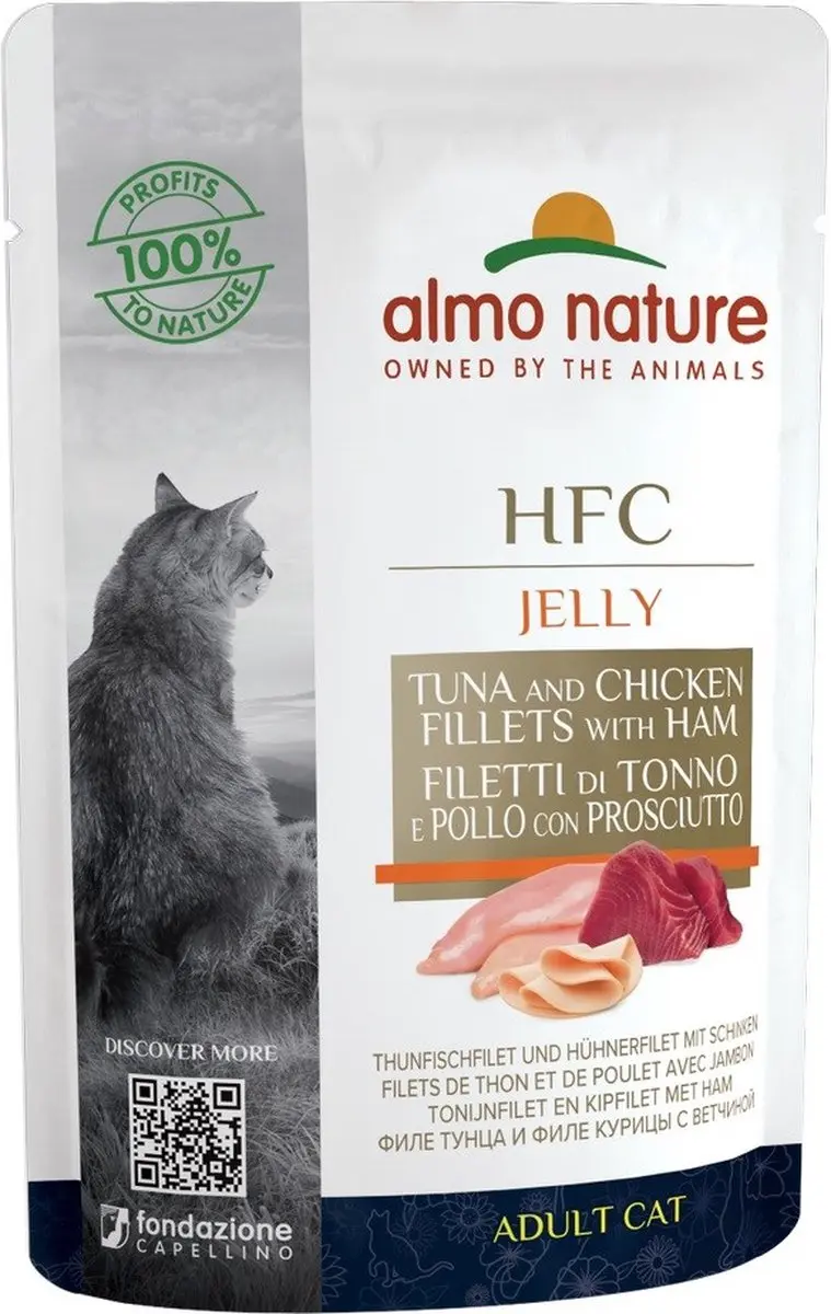 Almo Nature Classic Jelly Tonijn Kip & Ham 24x55g