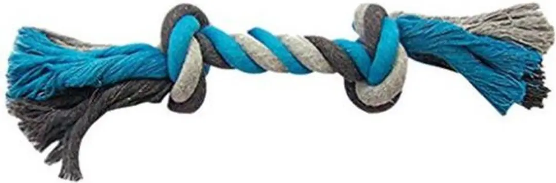 Duvo Dogtoy Knoop Katoen - Blauw/Grijs 35cm