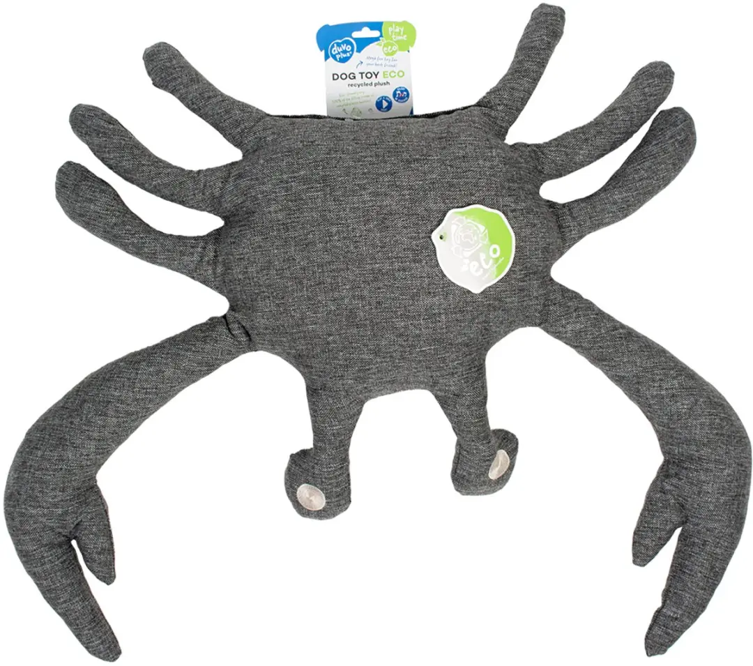 Duvo ECO Pluche Krab XL - 77x70x15cm Grijs