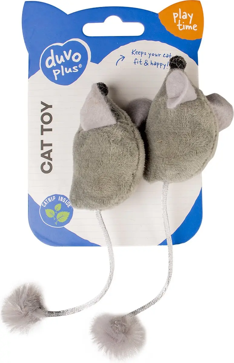 Duvo Cushy Muizen Speelgoed Kat - 2 Stuks