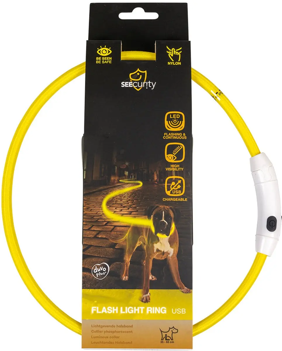 Duvo Flashlight Halsband 45cm - Geel