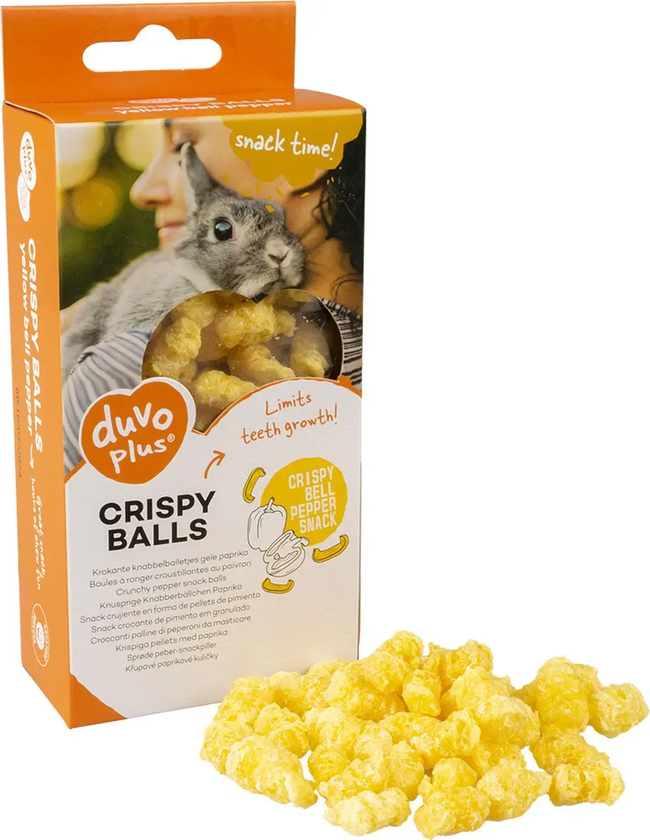 Duvo Duvoplus Knaagdier Krokante Knabbelballetjes Gele Paprika 50g