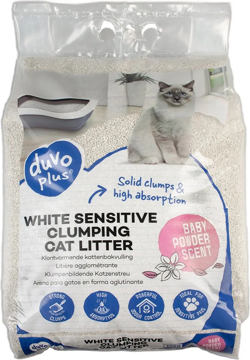 DuvoPlus Kattenbakvulling White Sensitive 12kg