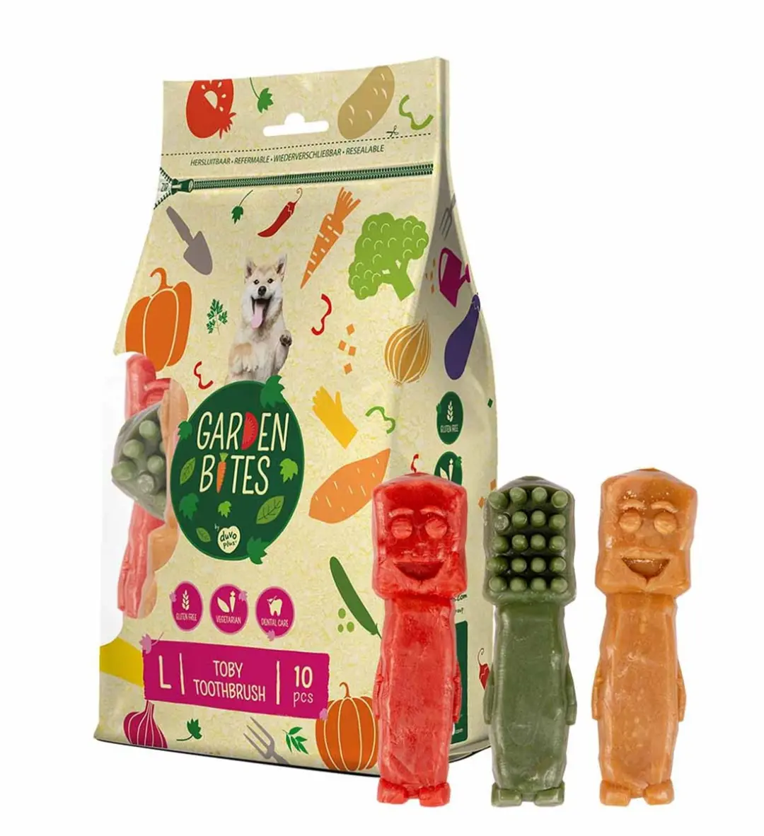 Duvo Garden Bites Toby Tandenborstel L 10cm - 72 Stuks