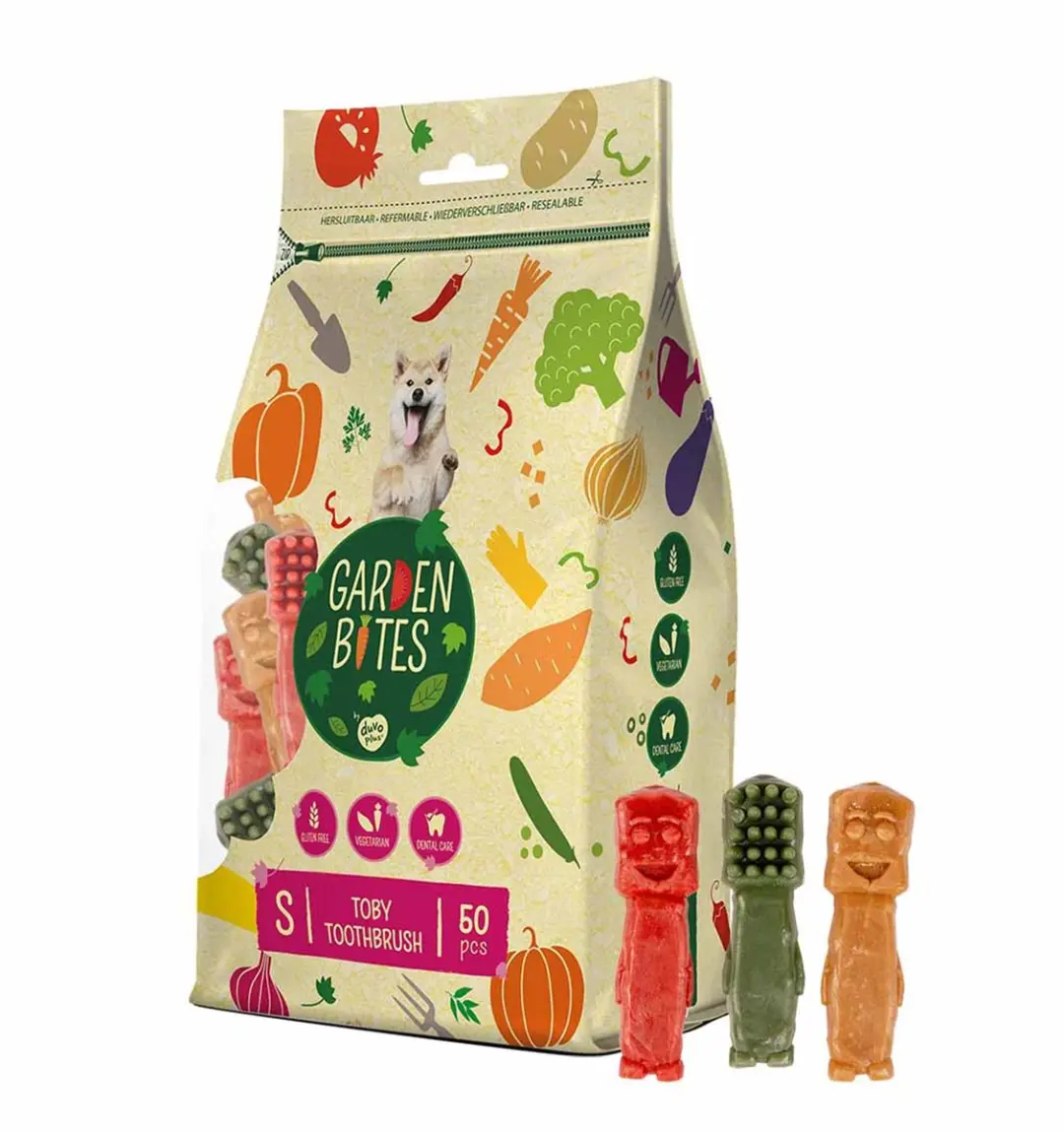 Duvo Garden Bites Toby Tandenborstel L 10cm - 72 Stuks