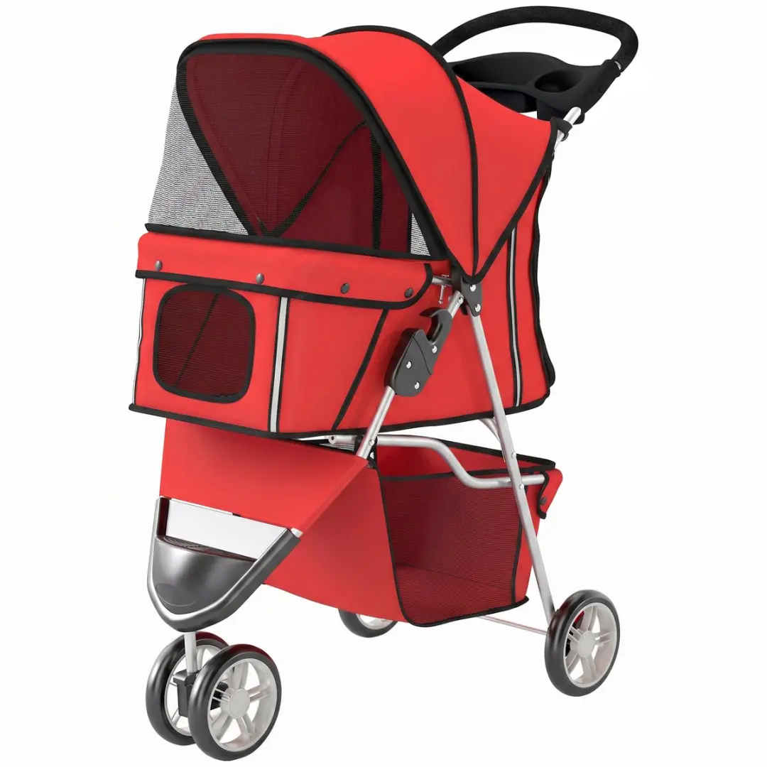 Homcom Opvouwbare Hondenwagen 77x44x102cm - Rood