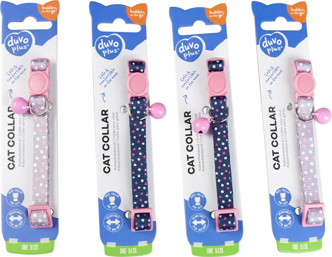 Duvo+ Kattenhalsband Bolletjes Nylon 20-30cm