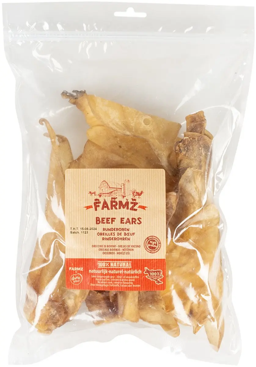 Duvo Duvoplus Farmz Runderoren Hondensnack 12 Stuks