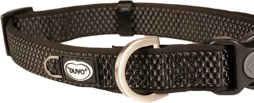 Duvo+ East Halsband Nylon Zwart M 30-45cm
