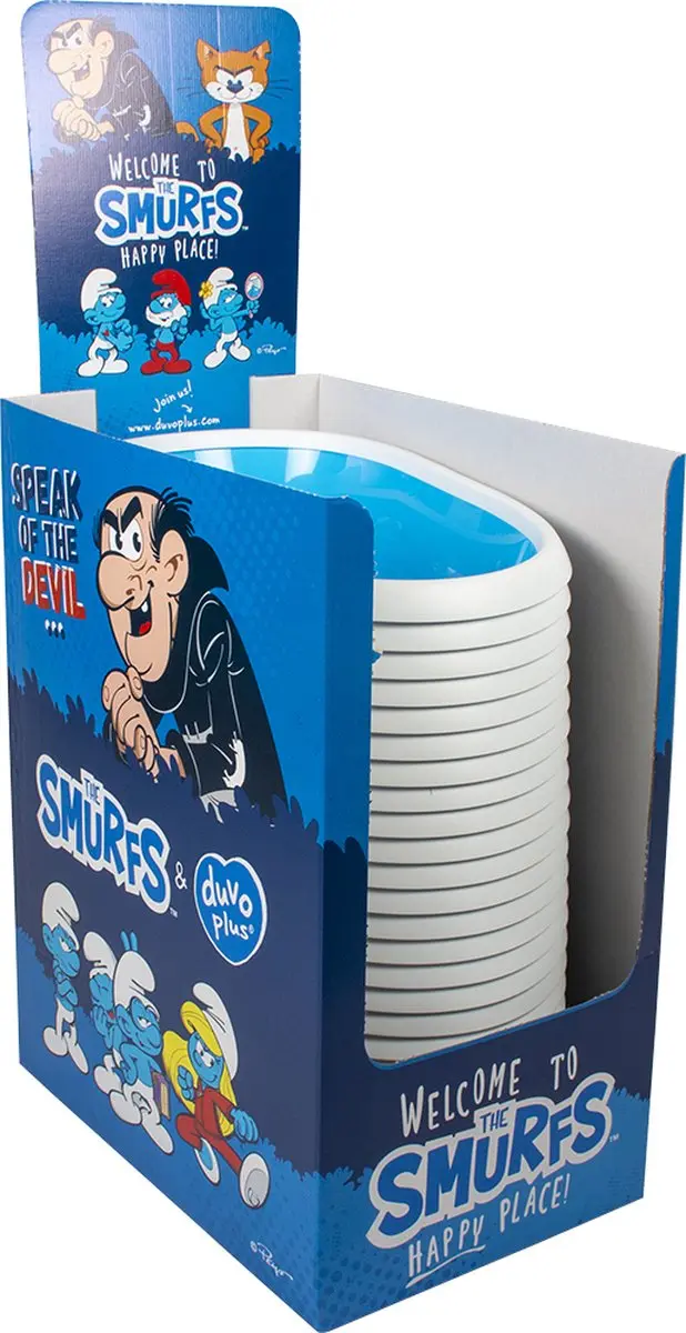 Duvo Potige Smurf Open Kattentoilet - Blauw 58x39x17cm