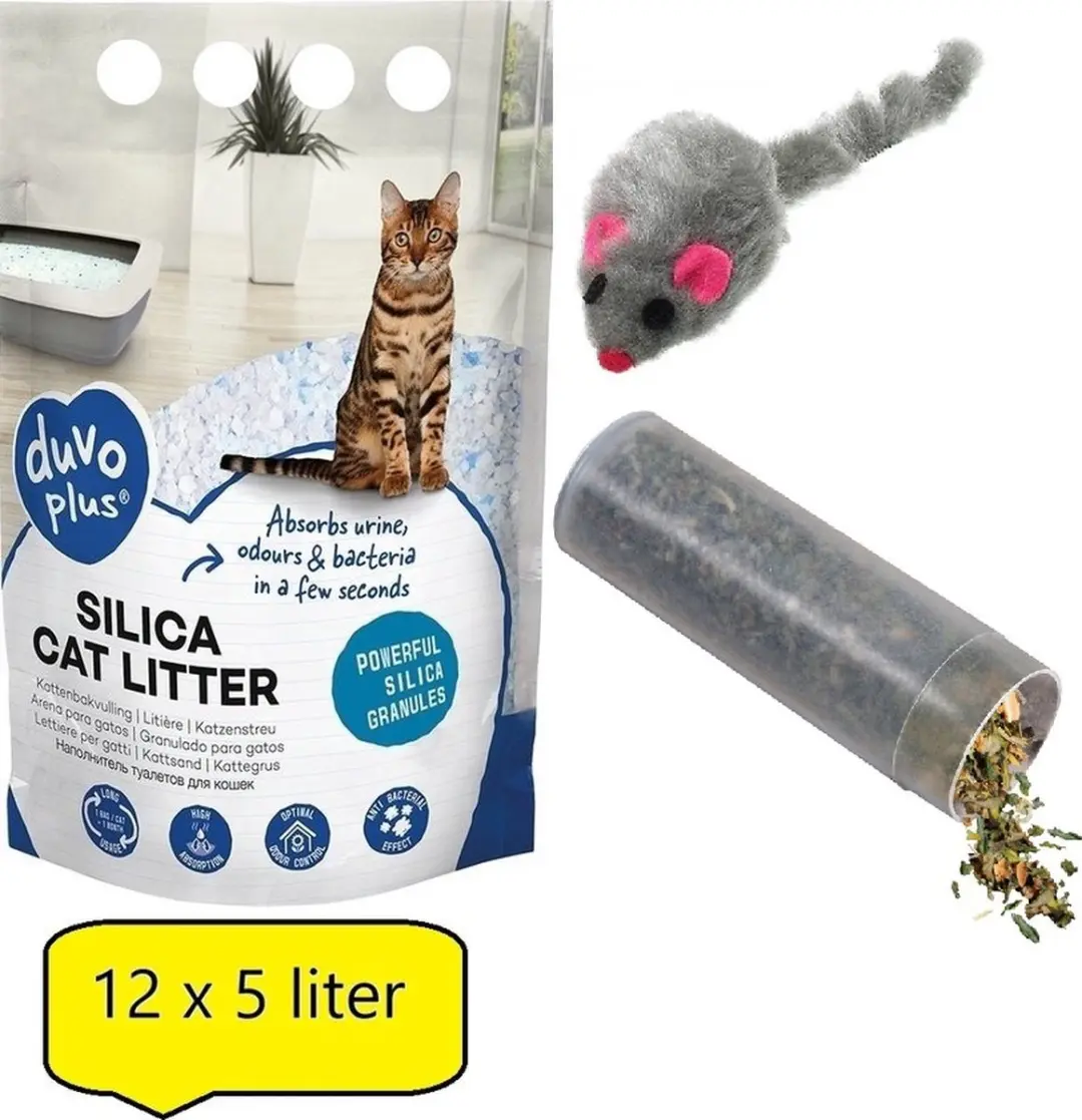 Duvo+ Premium Silica Kattenbakvulling 60L