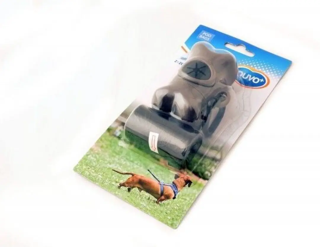 Duvo+ Poepzakdispenser Beentje 2x20st - Zwart