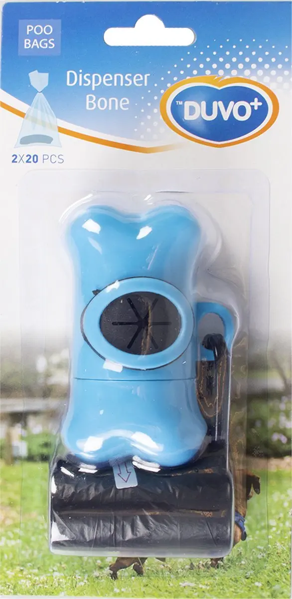 Duvo+ Poepzakdispenser Beentje 2x20st - Zwart