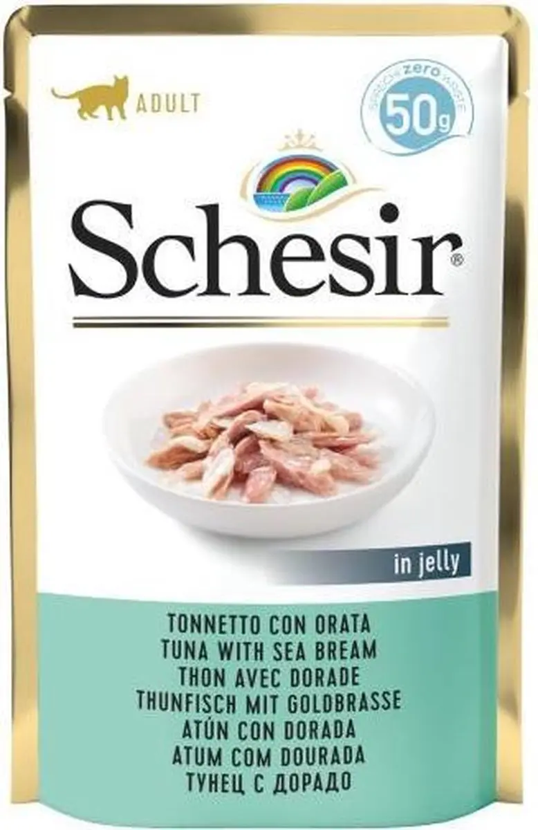Schesir Adult Natvoer Kat Tonijn & Goudbrasem
