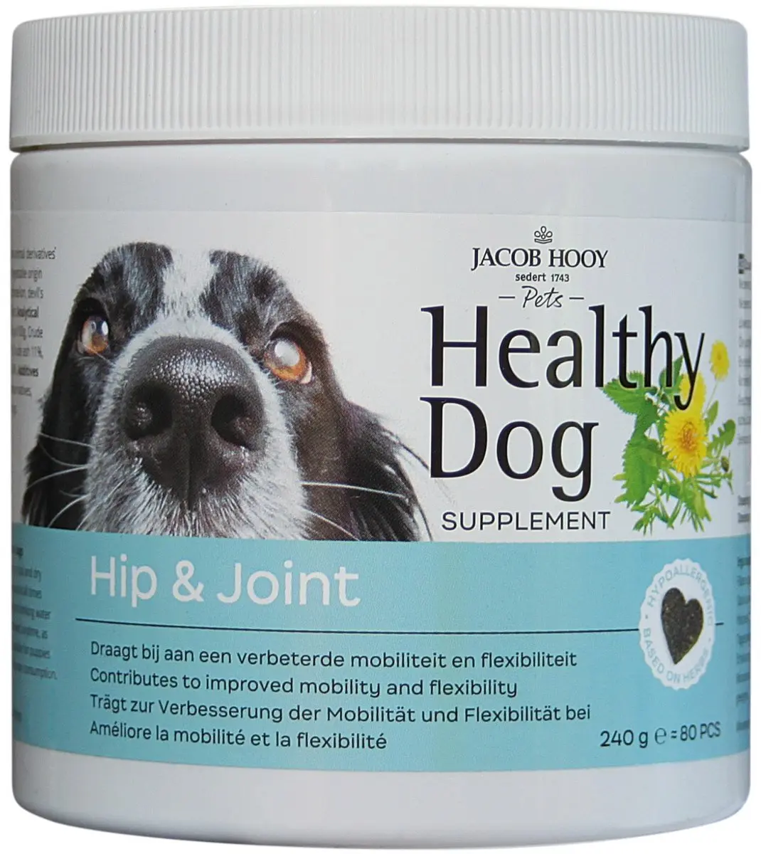 Jacob Hooy Healthy Dog Hip & Joint Voedingssupplement 80 Stuks