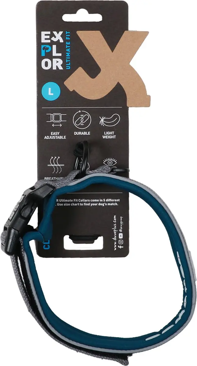 Duvo Duvoplus Halsband Ultimate Fit Comfy L - 45-51cm Petrol Blue