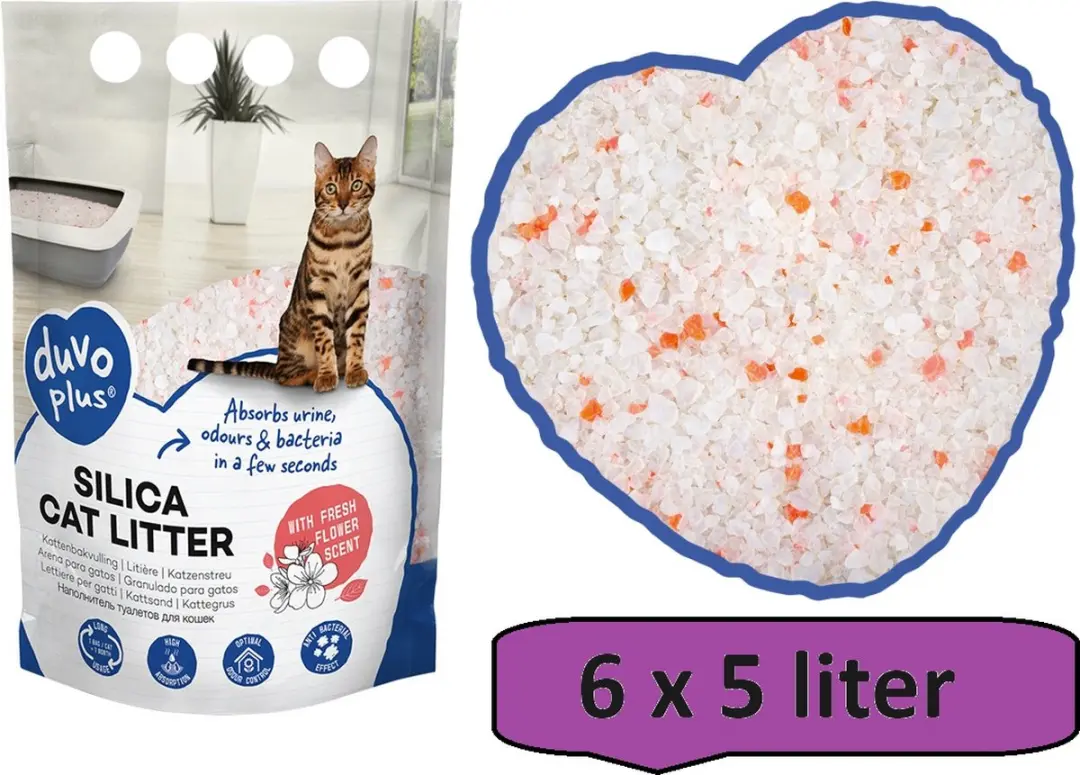 Duvo Premium Silica Kattenbakvulling Bloemen