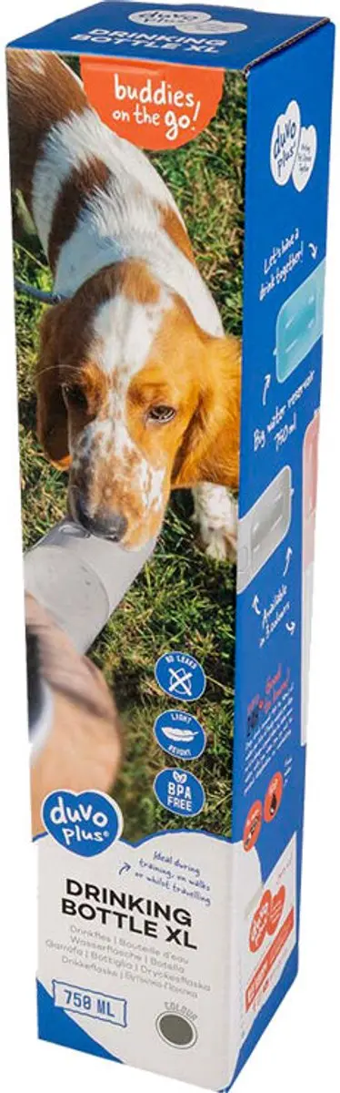 Duvo Duvoplus Waterfles Hond 450ml - Blauw