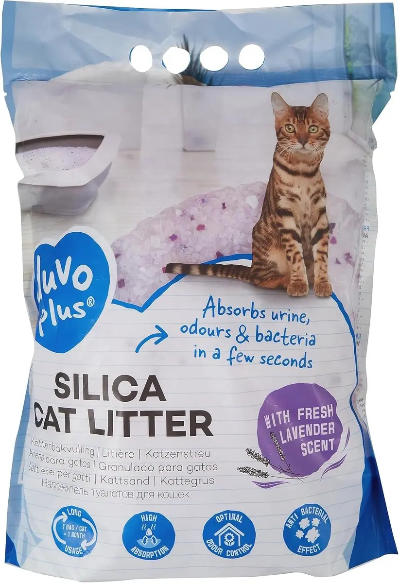 Duvo+ Premium Silica Kattenbakvulling Lavendel 5L