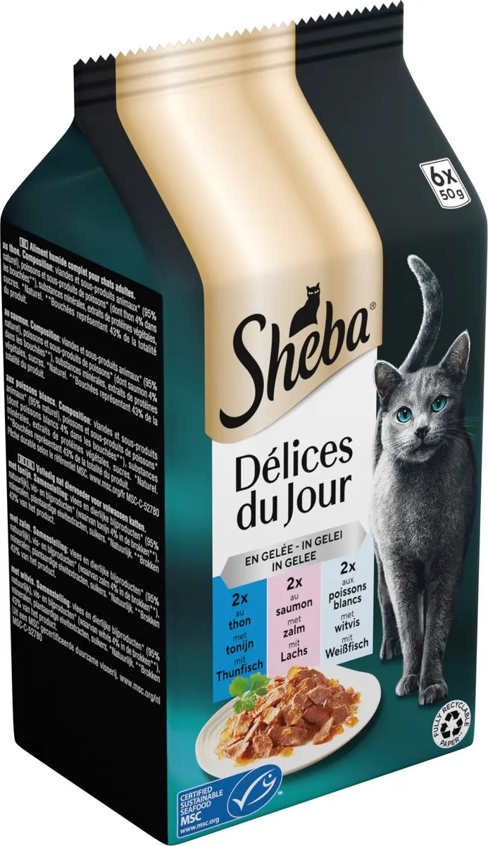Sheba Delices du Jour Zalm & Tonijn 36x50g