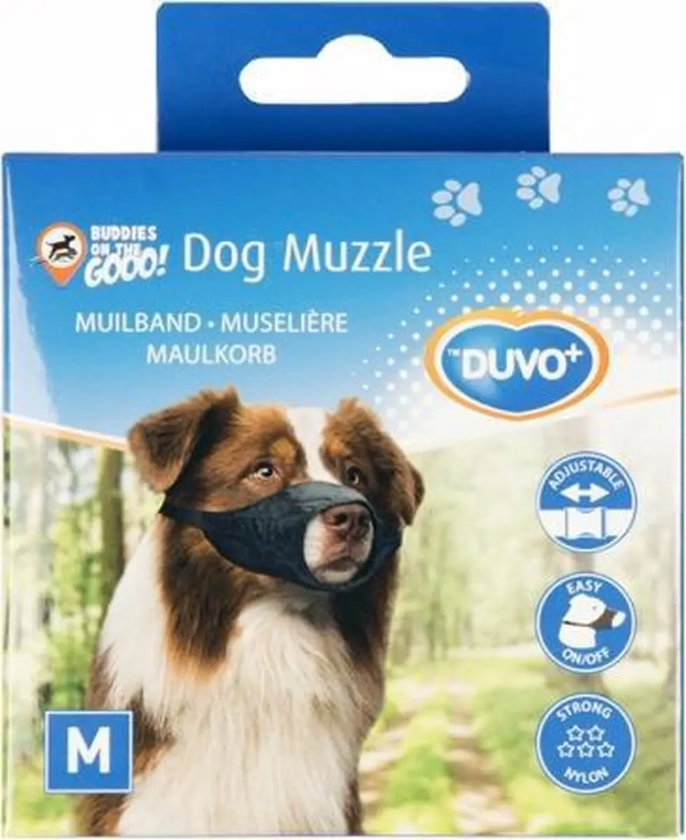 Duvo+ Muilband Nylon M - 53-77cm - Zwart