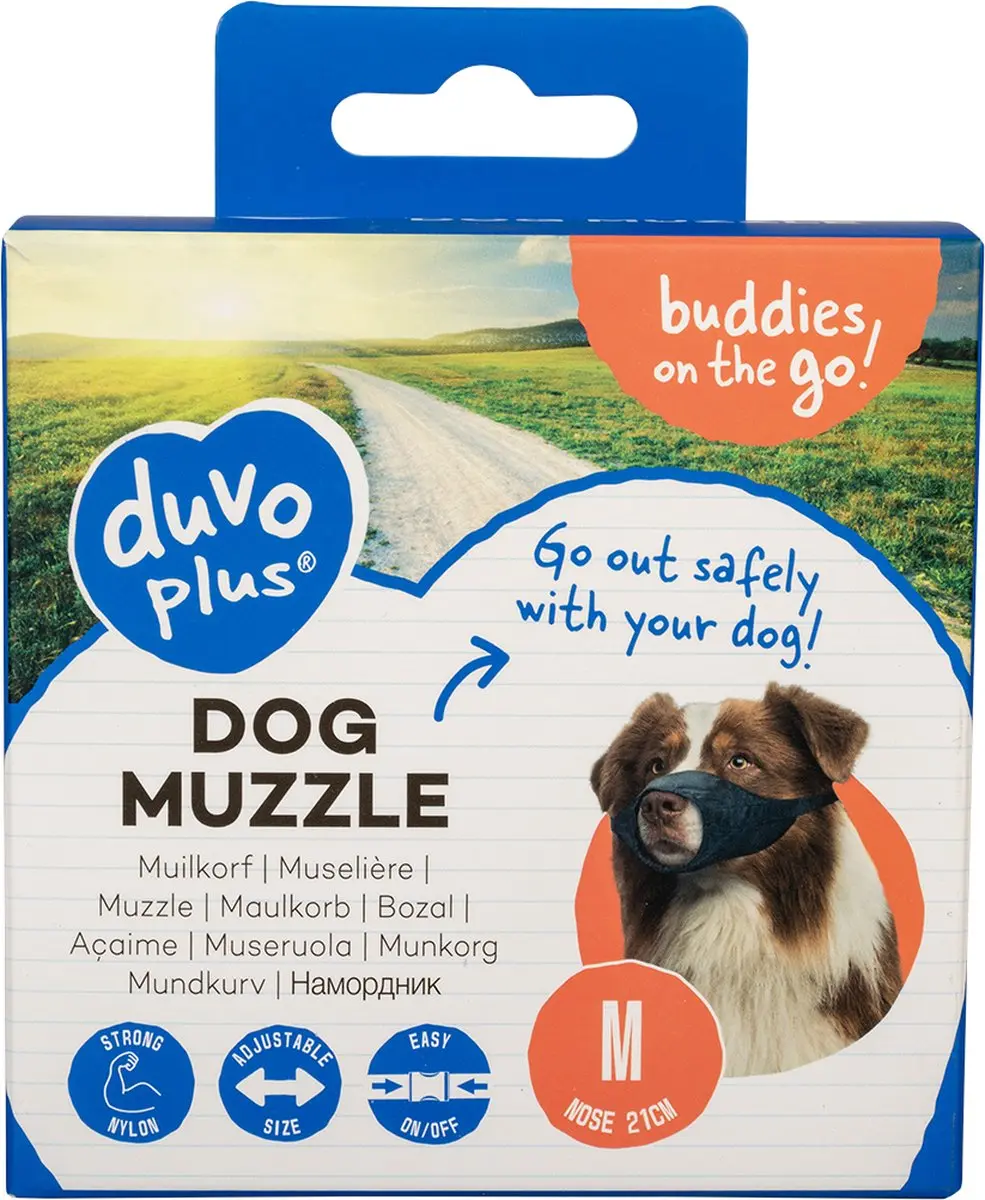 Duvo+ Muilband Nylon M - 53-77cm - Zwart