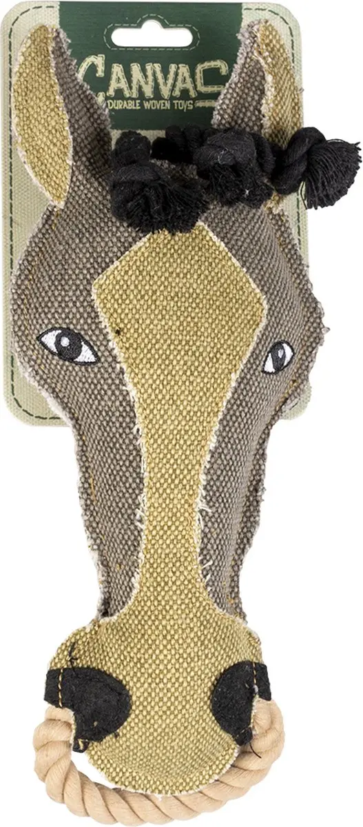 DuvoPlus Canvas Paard Speelgoed Hond 31x12cm