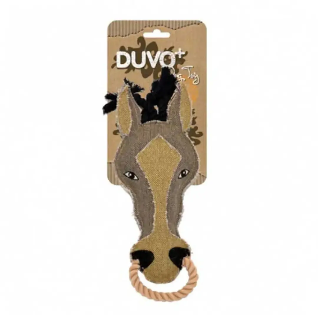 DuvoPlus Canvas Paard Speelgoed Hond 31x12cm
